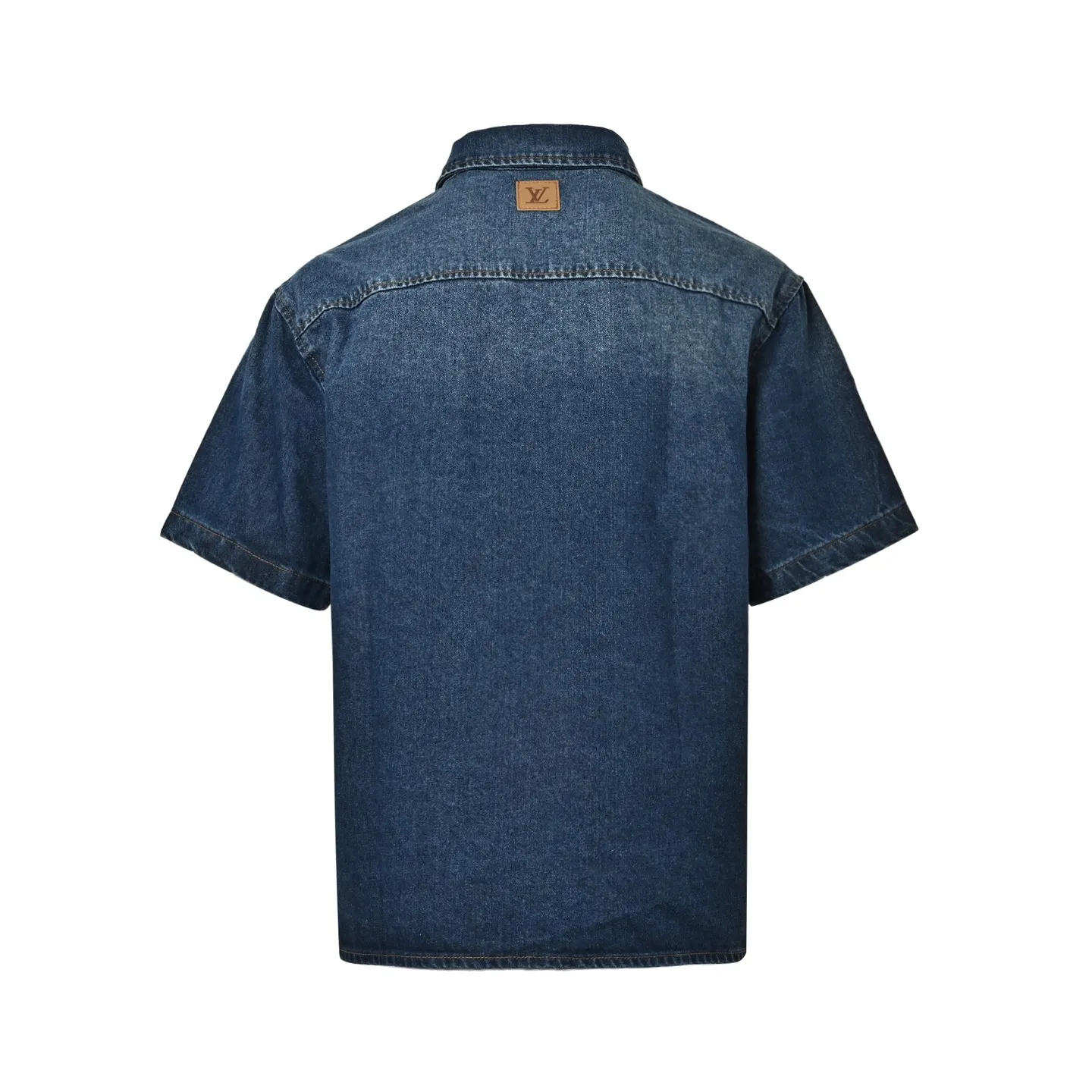 Louis Vuitton/Louis Vuitton pocket logo embroidered short-sleeved denim shirt